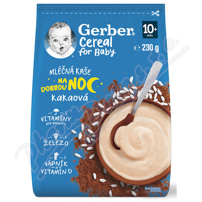Gerber Cereal Ml.kaše na dobr.noc kakao 230g 10M+