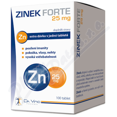 Zinek Forte 25 mg Da Vinci Pharma 100 tablet